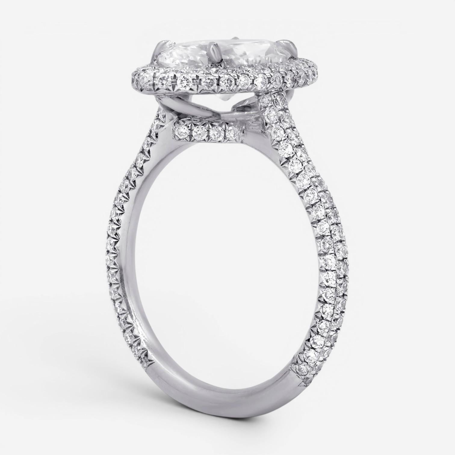 Diana M. Jewels Marquise Cut Halo Platinum Diamond Engagement Ring Sz. 6 MQ370