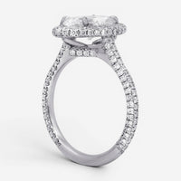 Diana M. Jewels Marquise Cut Halo Platinum Diamond Engagement Ring Sz. 6 MQ370