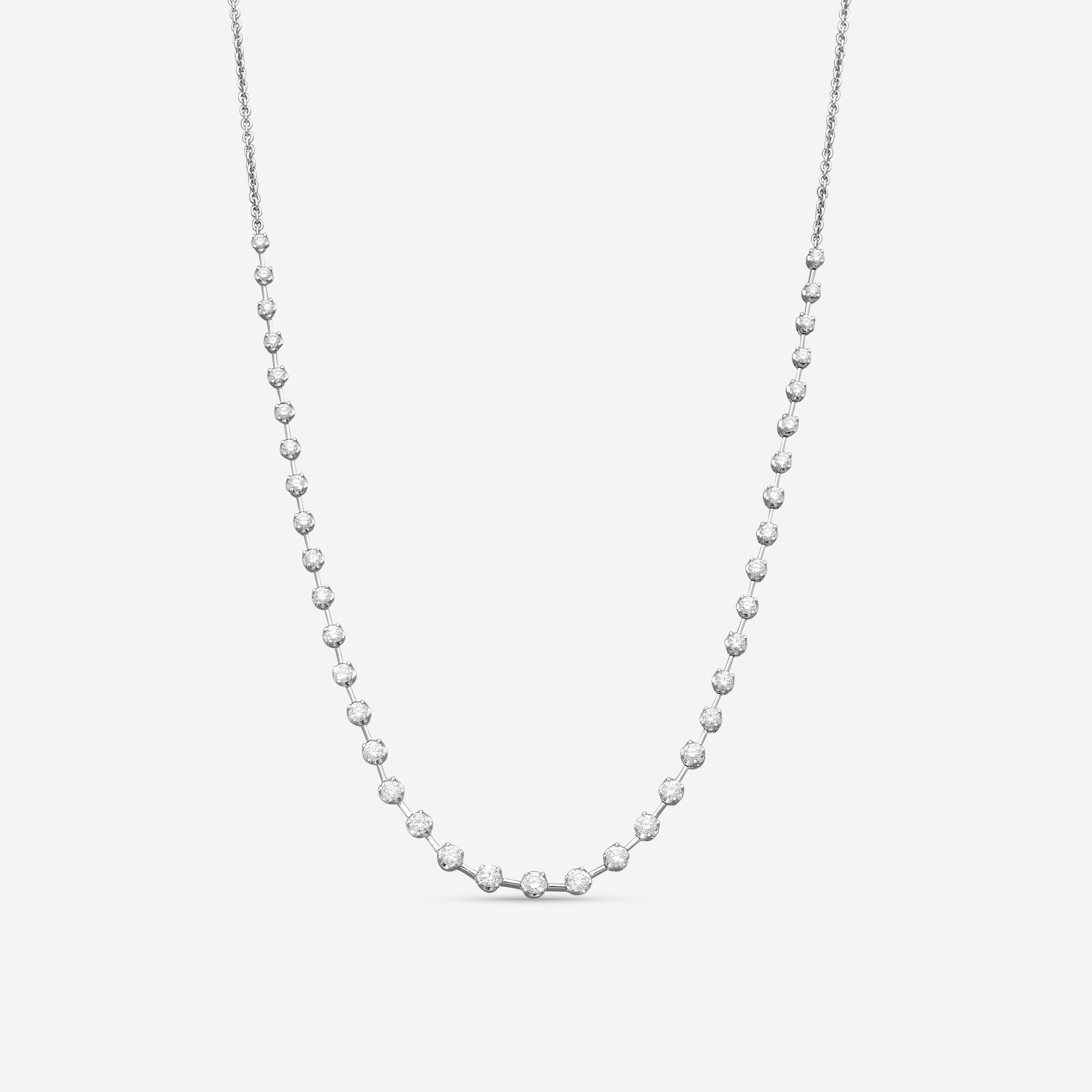 Mémoire 18K White Gold Diamond Station Bar Necklace MXN4528N-0200TW - THE SOLIST