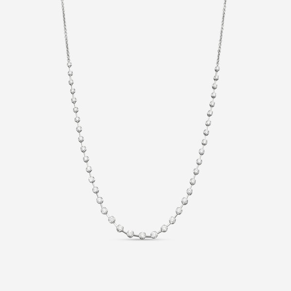 Mémoire 18K White Gold Diamond Station Bar Necklace MXN4528N-0200TW - THE SOLIST