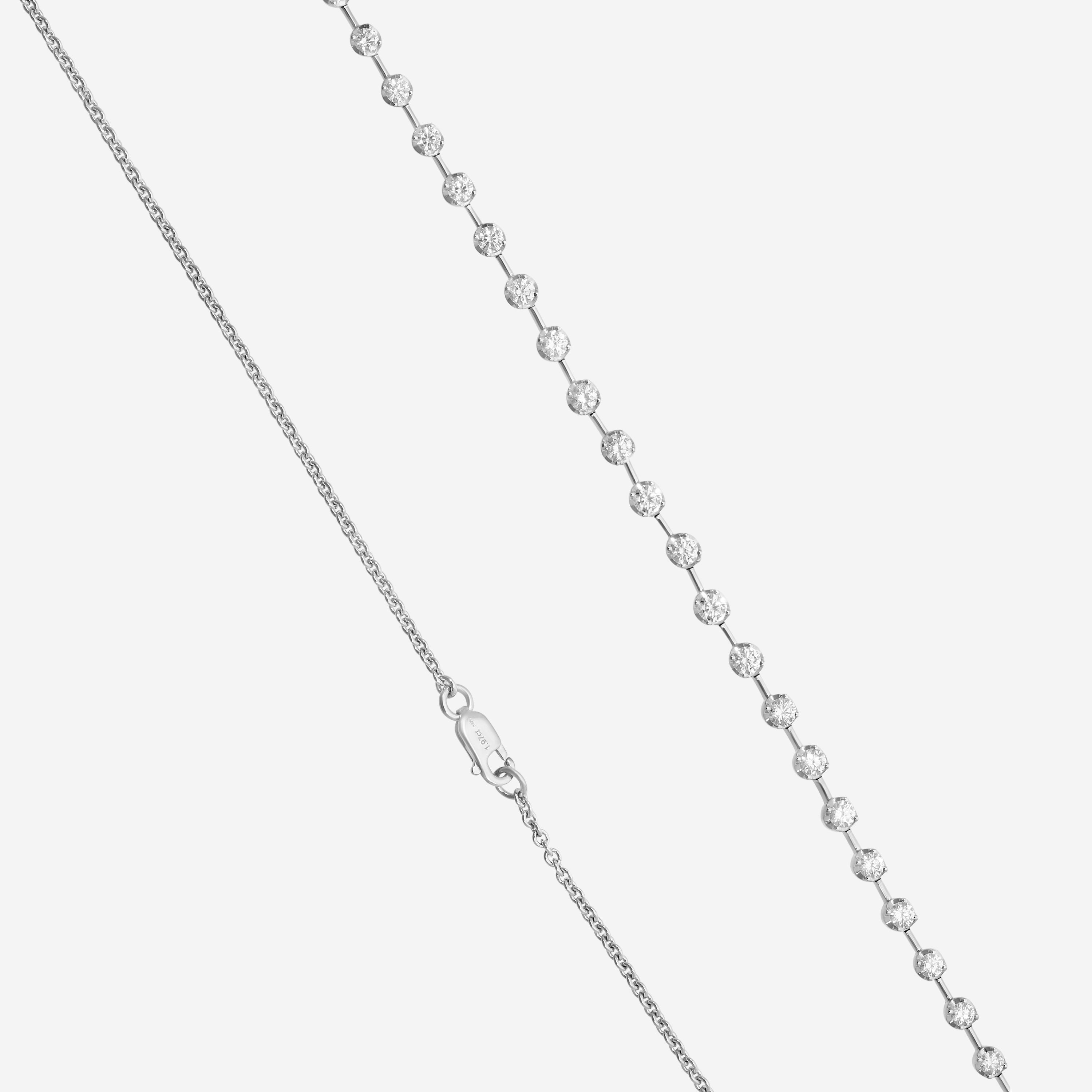 Mémoire 18K White Gold Diamond Station Bar Necklace MXN4528N-0200TW - THE SOLIST