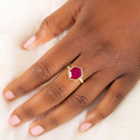 Amáli One of a Kind 18K Yellow Gold Ruby Statement Ring Sz. 7 R-2374-RU