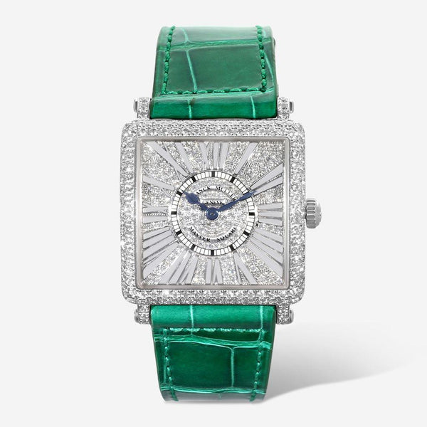 Franck Muller Master Square 18K White Gold Diamond Quartz Unisex Watch 6002LQZDC