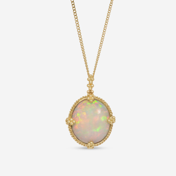 Amáli One of a Kind 18K Yellow Gold, Ethiopian Opal Pendant Necklace N-1962-OP - THE SOLIST