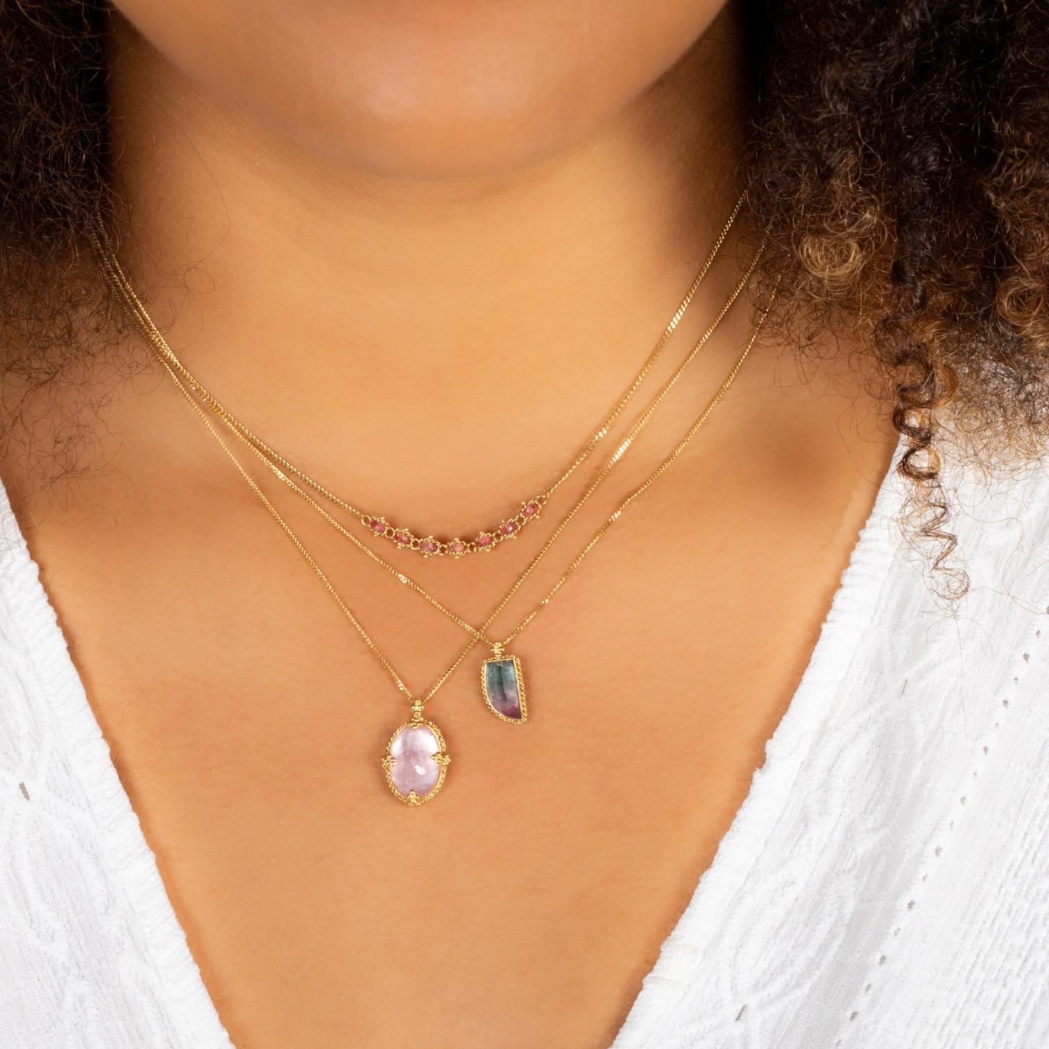 Amáli One of a Kind 18K Yellow Gold Tourmaline Pendant Necklace N-2817-TOUR
