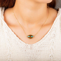 Amáli One of a Kind 18K Yellow Gold Opalized Wood Pendant Necklace N-2977-OPW