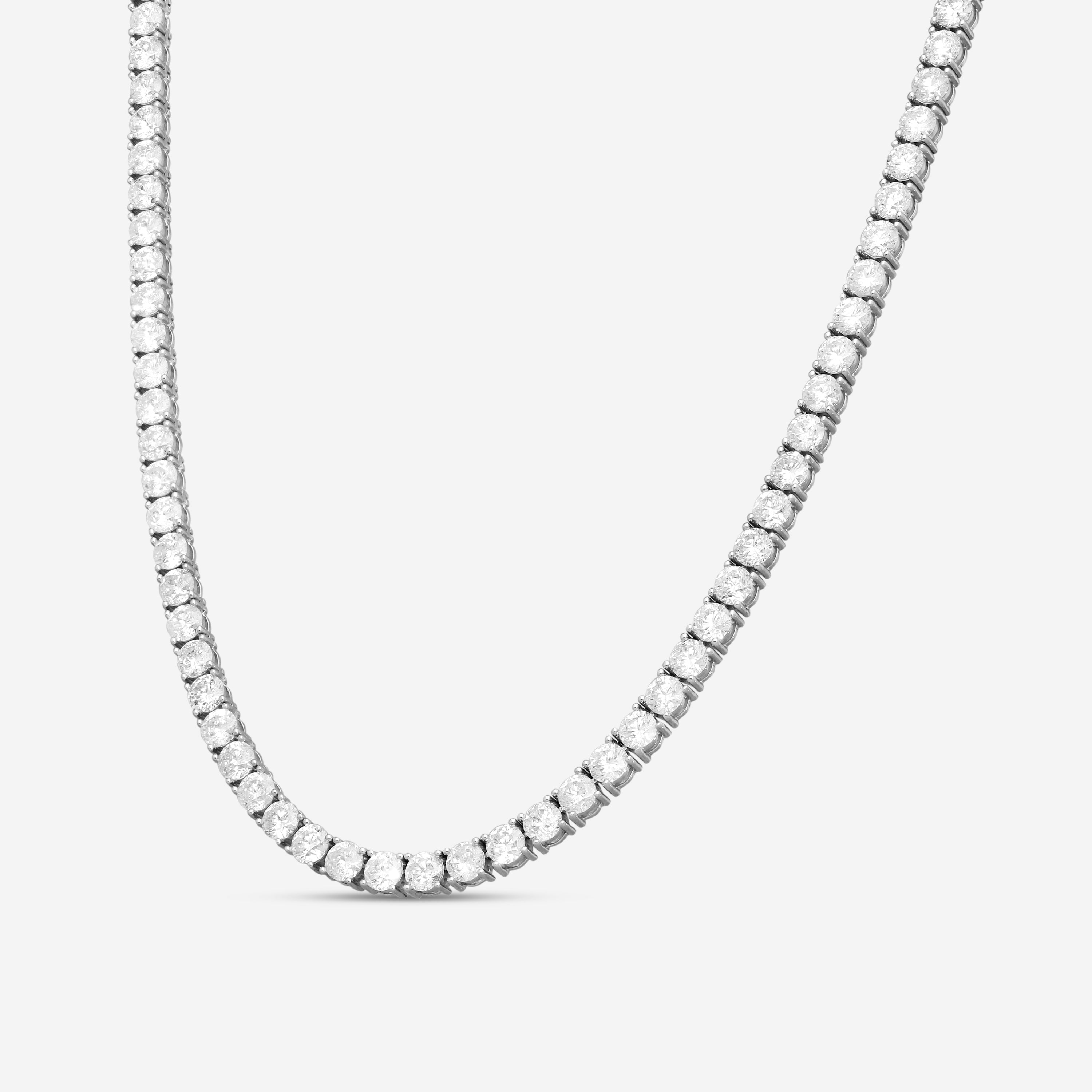 Ina Mar 14K White Gold 4-Prong 20.00ct Tennis Necklace N1197L-FW-2000F - THE SOLIST
