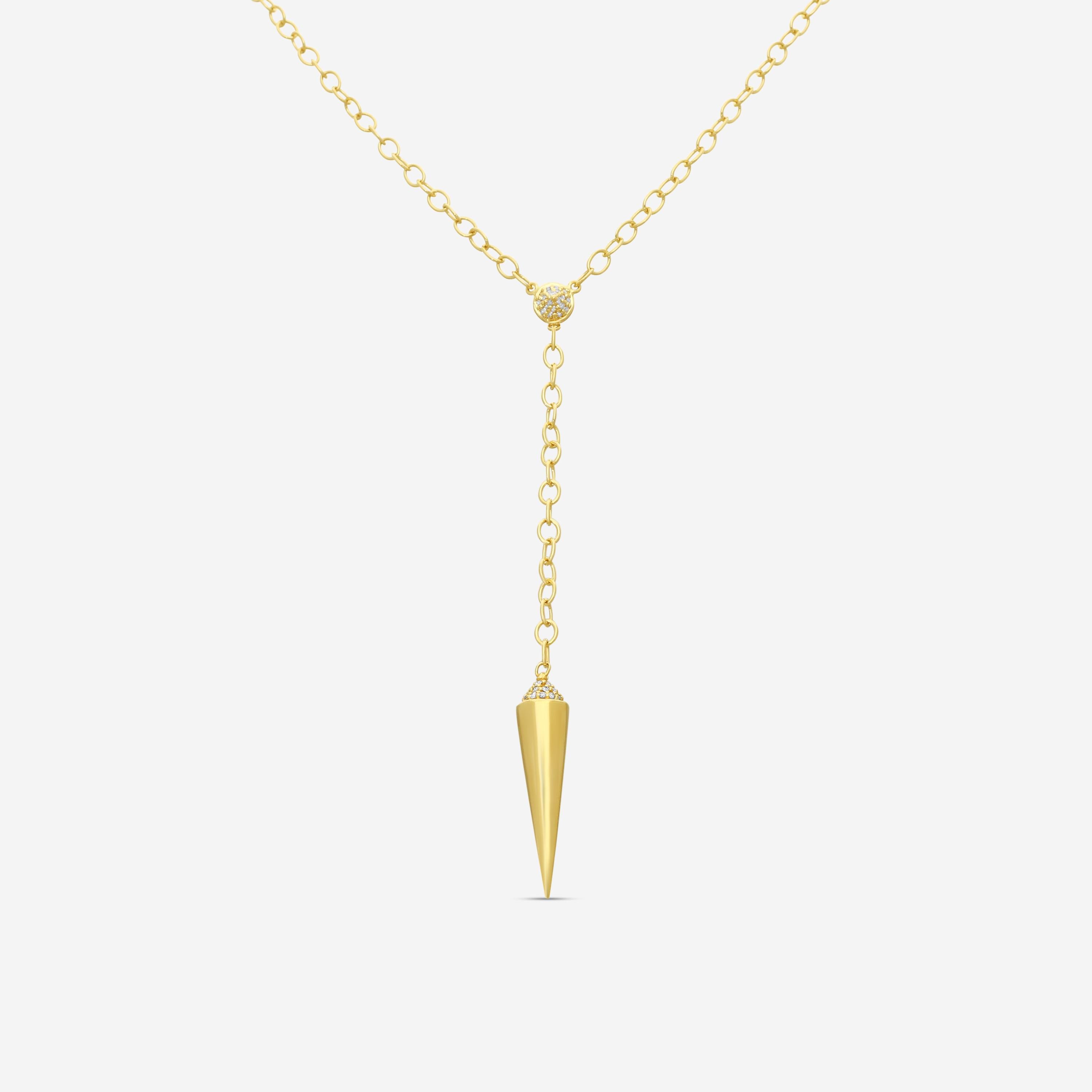 Sydney Evan Spike 14K Yellow Gold Diamond Lariat Necklace N20286-Y