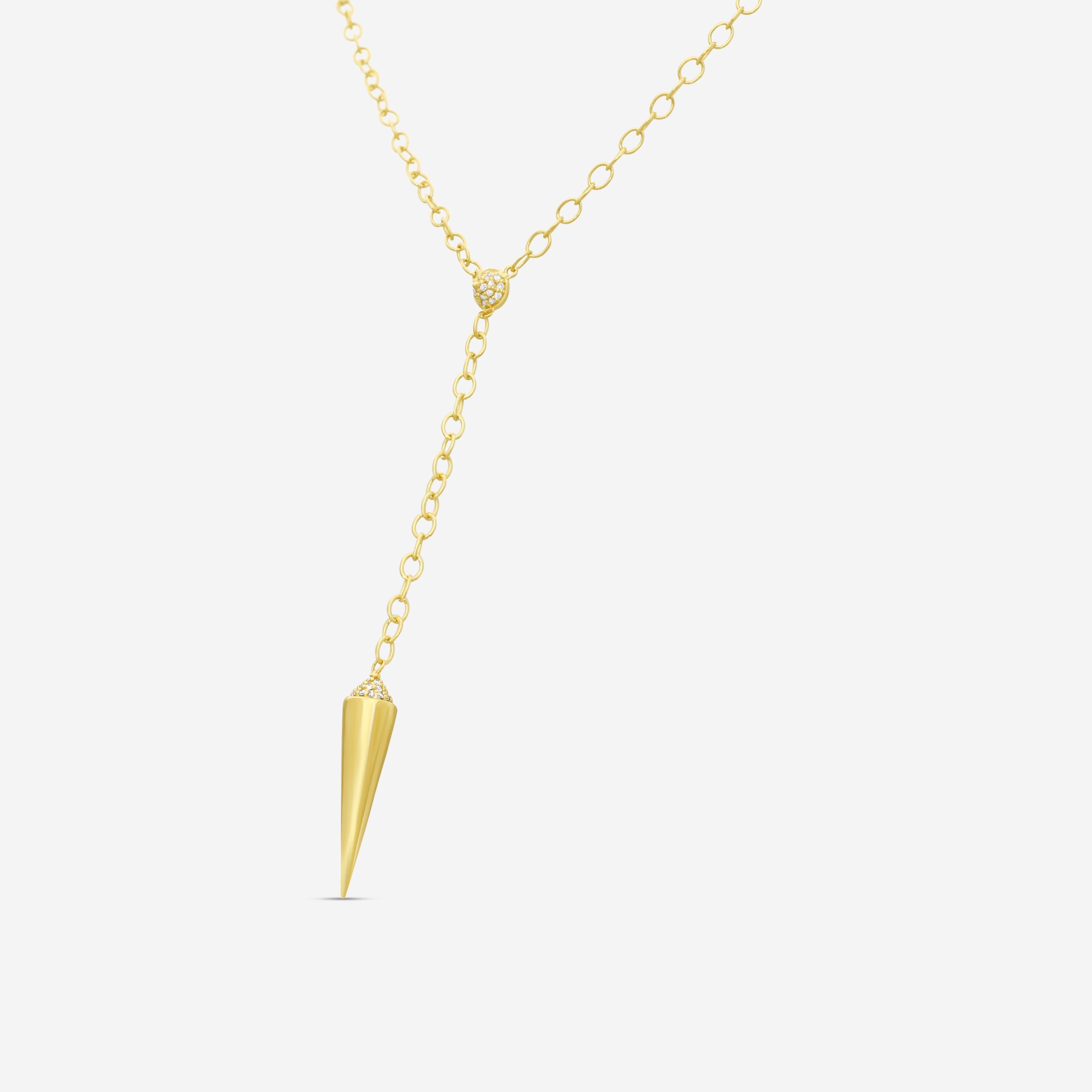 Sydney Evan Spike 14K Yellow Gold Diamond Lariat Necklace N20286-Y