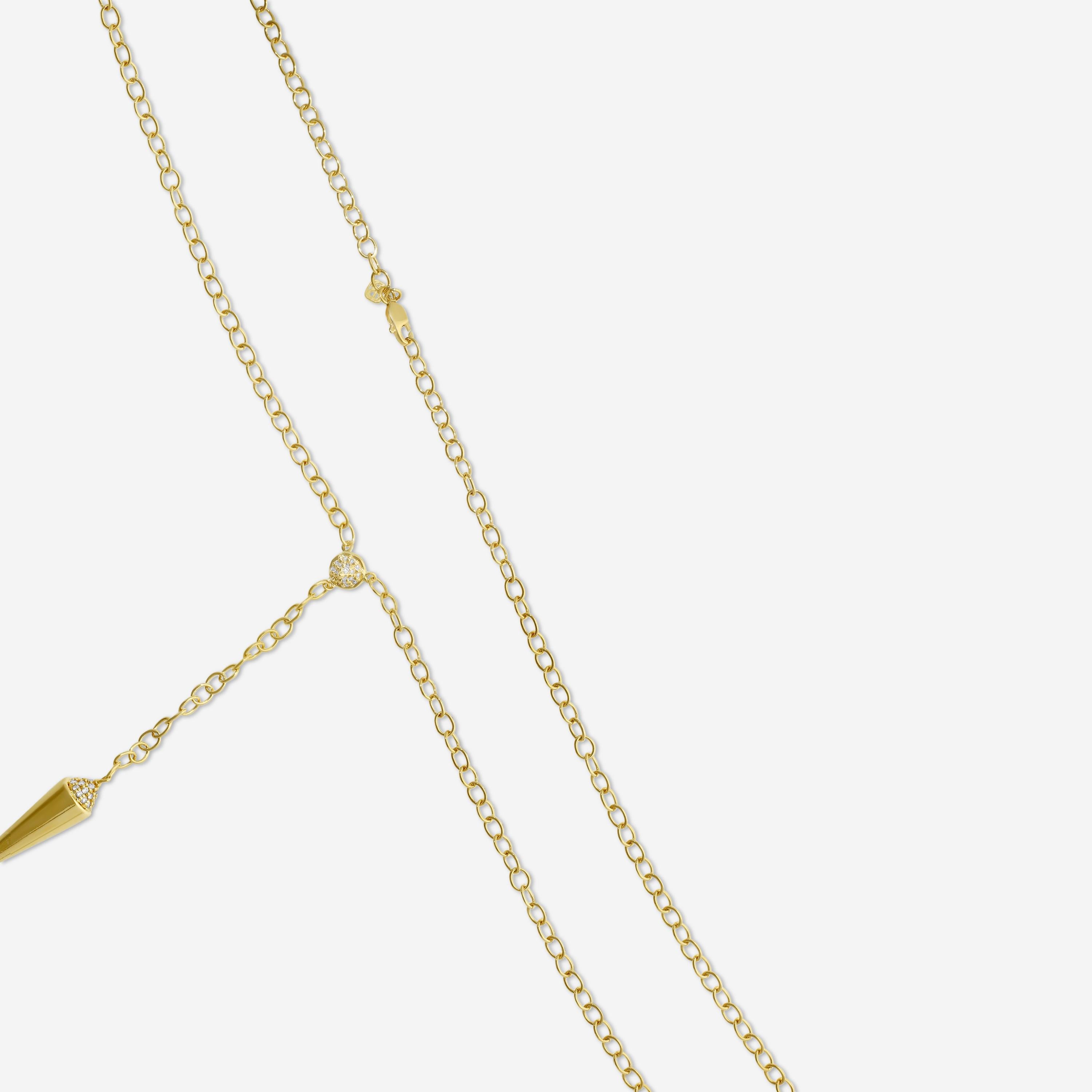 Sydney Evan Spike 14K Yellow Gold Diamond Lariat Necklace N20286-Y