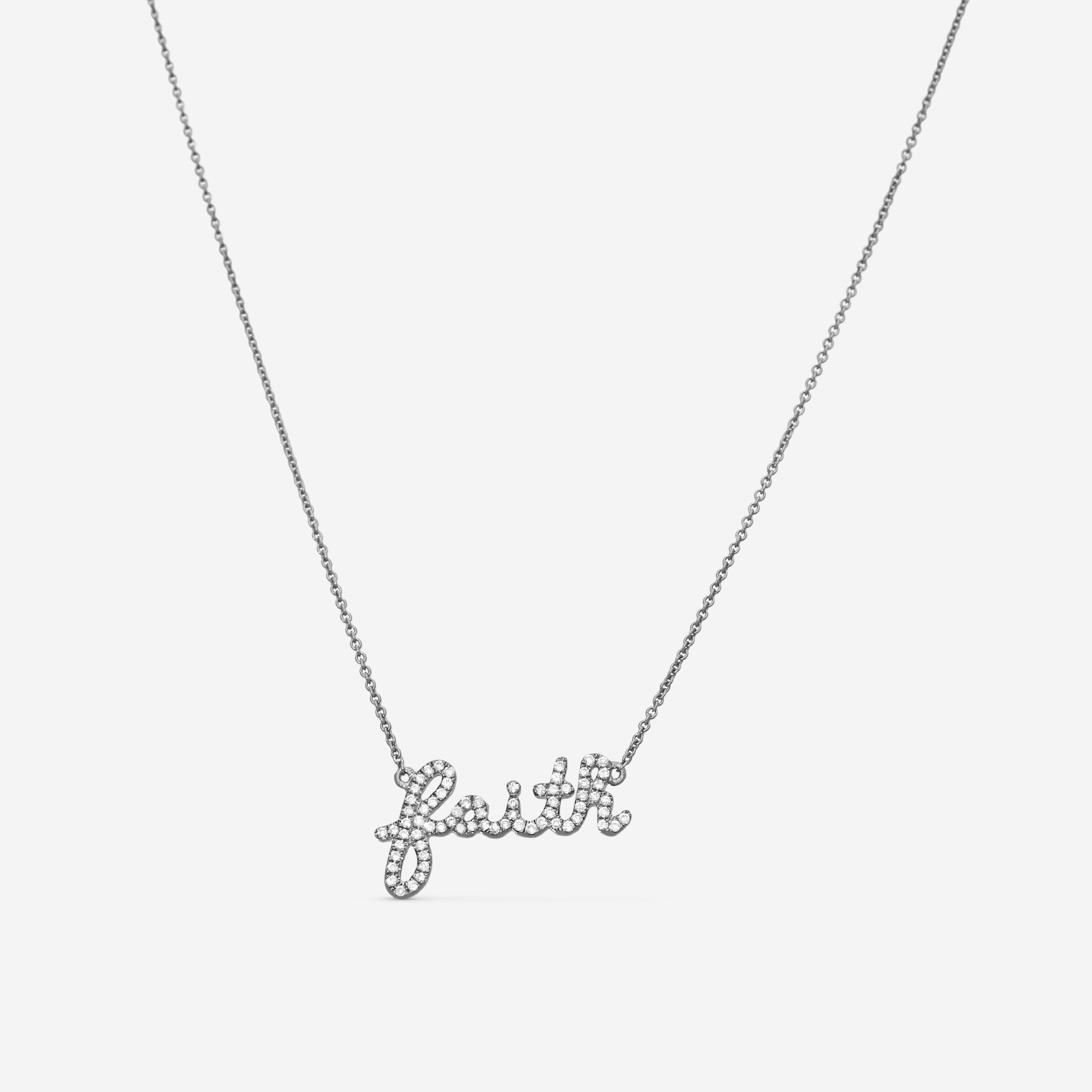 Sydney Evan Faith 14K Blackened Gold Diamond Pendant Necklace N23360-B16
