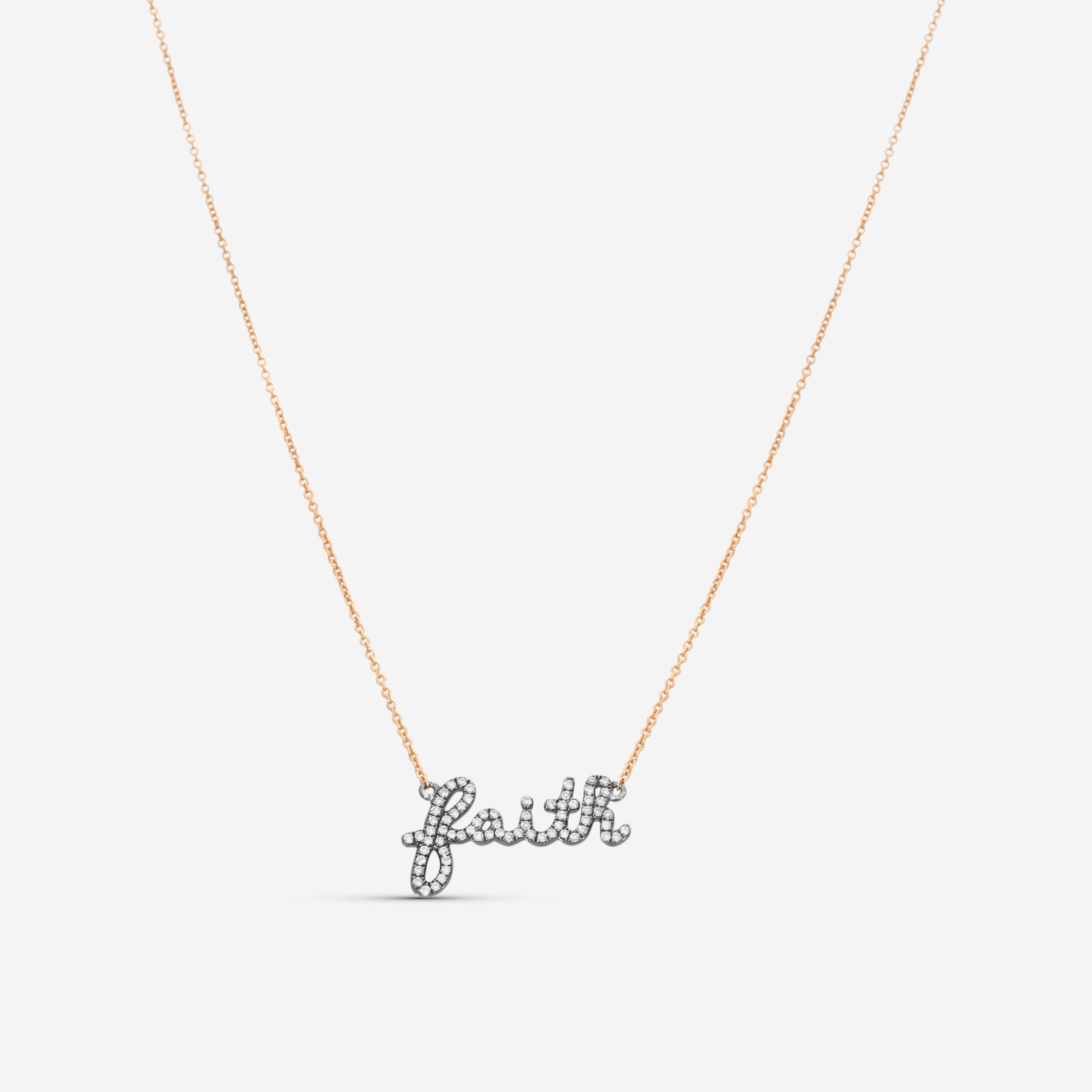 Sydney Evan Faith 14K Rose Gold Diamond Pendant Necklace N23360-RB18XT - THE SOLIST