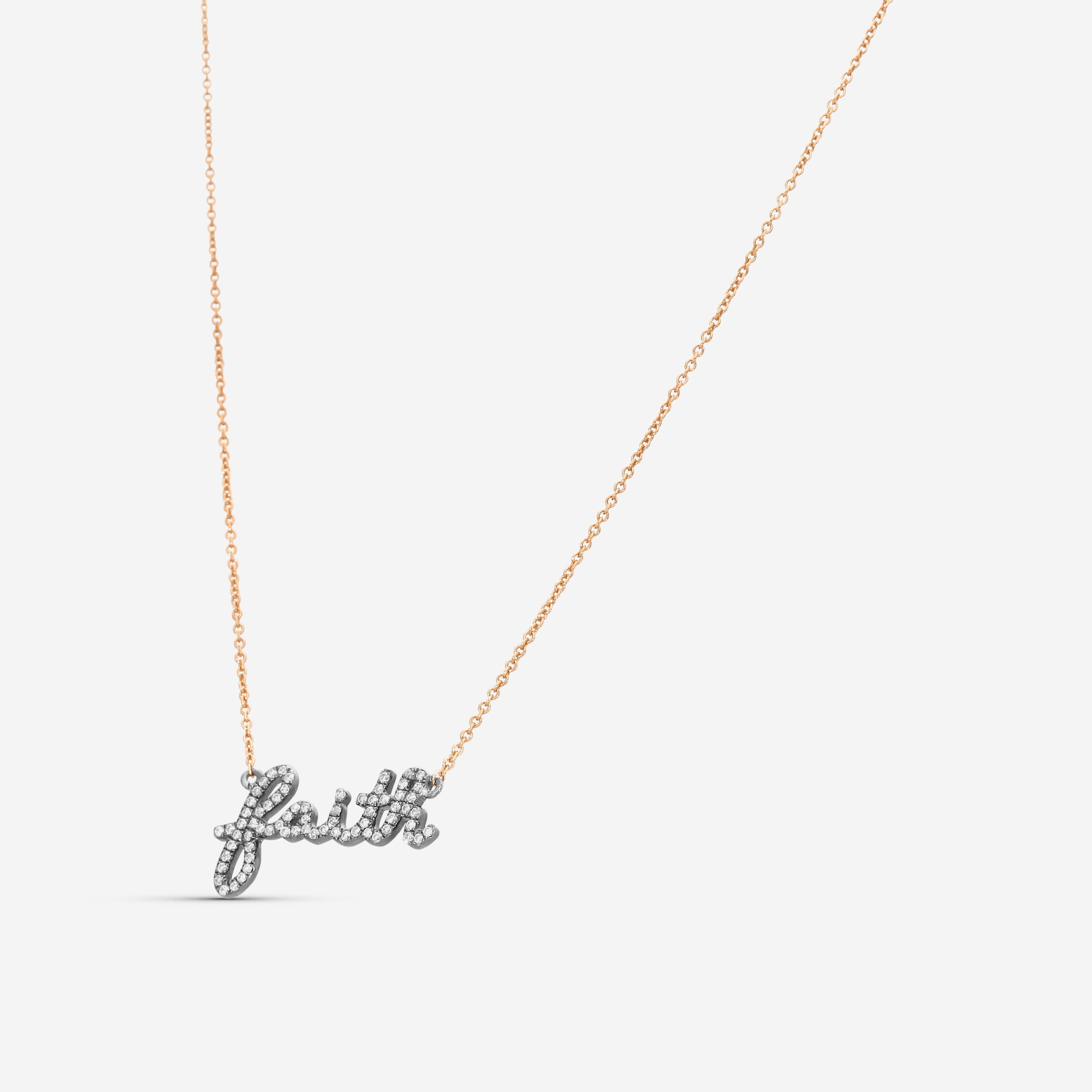 Sydney Evan Faith 14K Rose Gold Diamond Pendant Necklace N23360-RB18XT - THE SOLIST