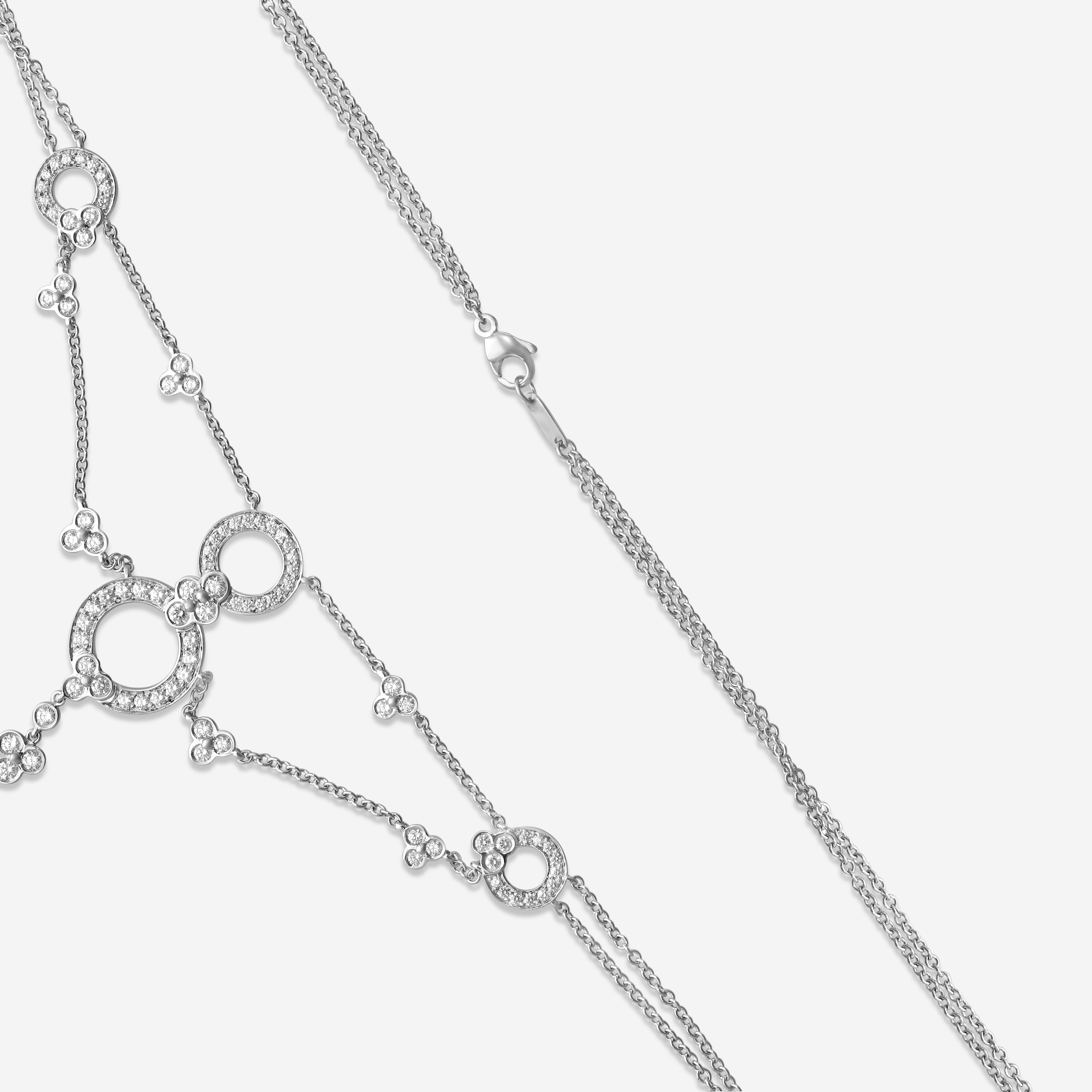 Suna Brothers Platinum Diamond Lace Necklace N263P