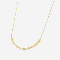 Sydney Evan 14K Yellow Gold Diamond Pavé Curved Bar Pendant Necklace N27819-Y18XT