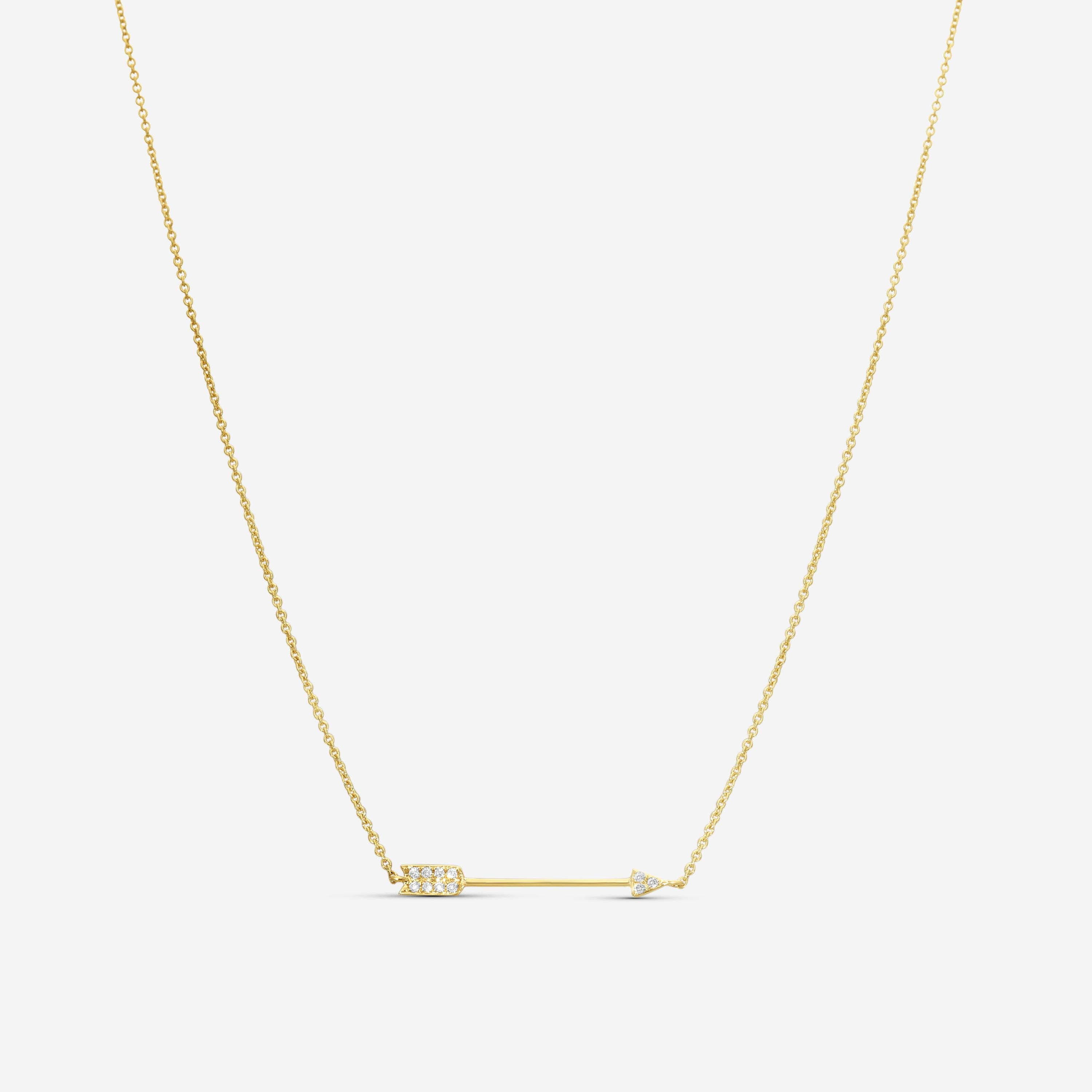Sydney Evan Arrow 14K Yellow Gold Diamond Pendant Necklace N29221-Y18XT