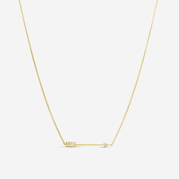 Sydney Evan Arrow 14K Yellow Gold Diamond Pendant Necklace N29221-Y18XT
