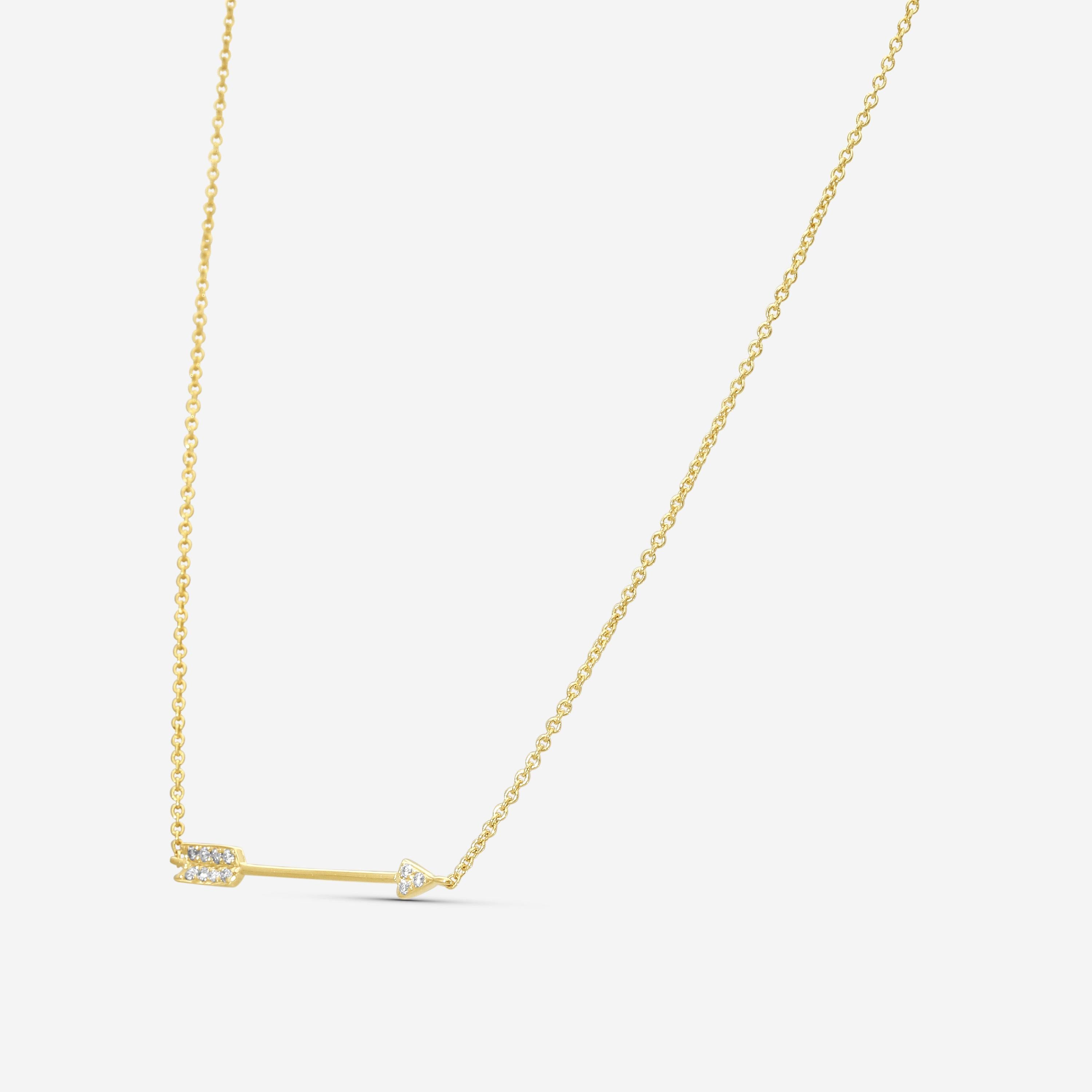 Sydney Evan Arrow 14K Yellow Gold Diamond Pendant Necklace N29221-Y18XT