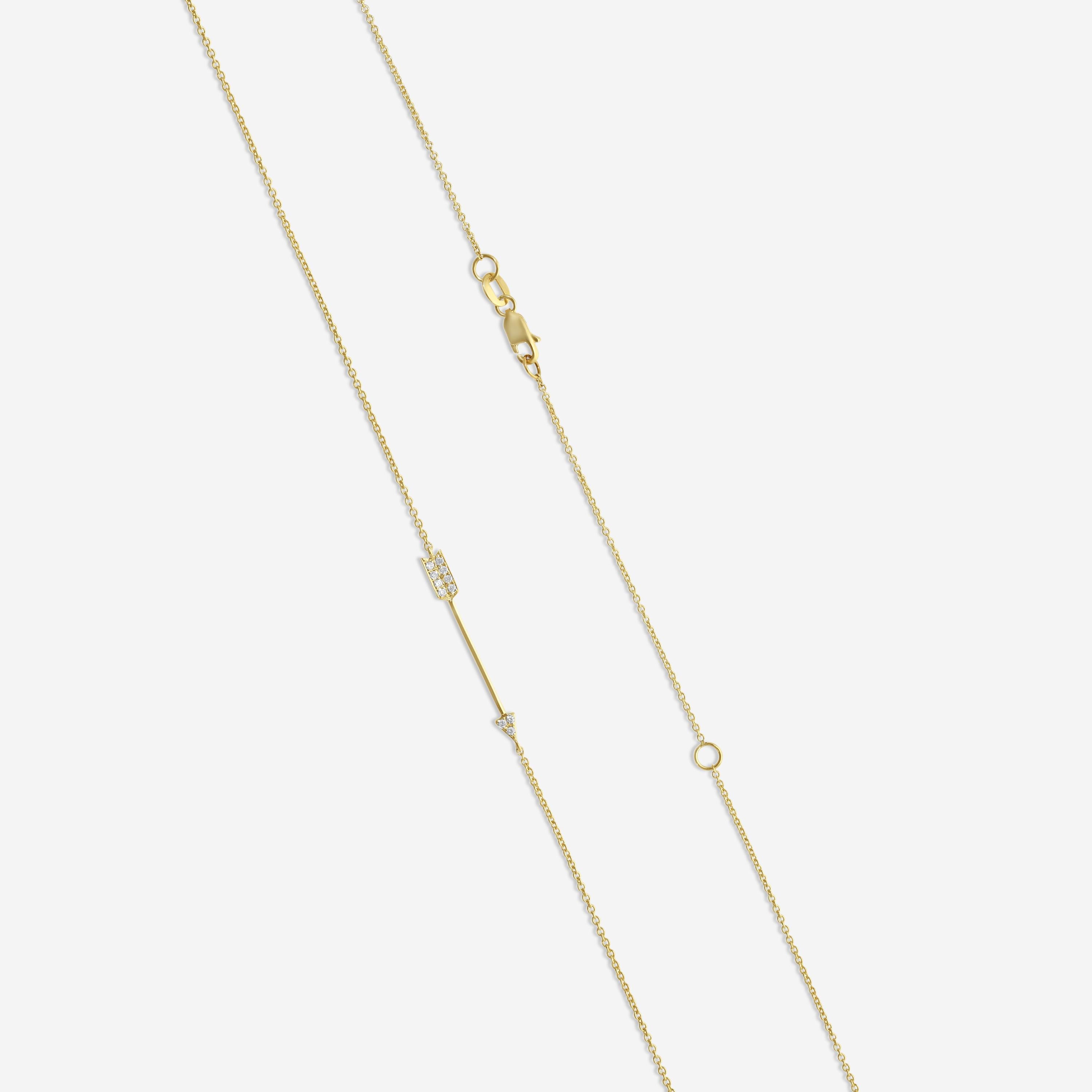 Sydney Evan Arrow 14K Yellow Gold Diamond Pendant Necklace N29221-Y18XT