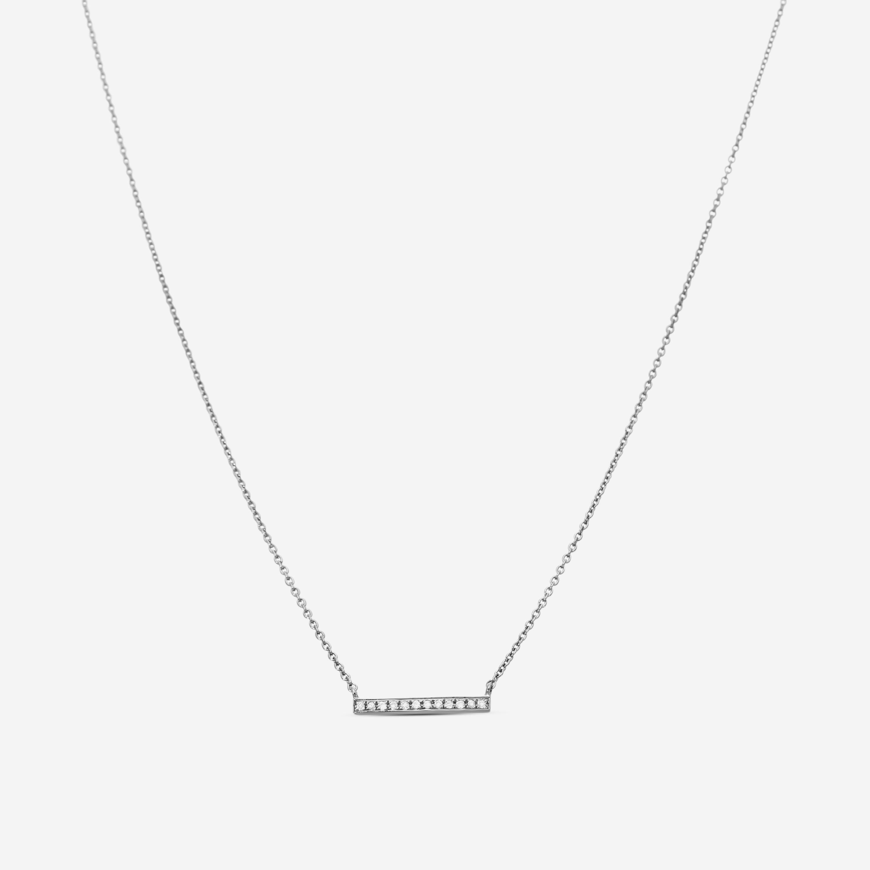 Sydney Evan 14K Blackened Gold Diamond Single Bar Pendant Necklace N29231-B16