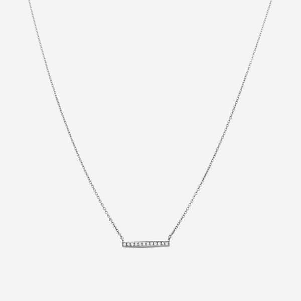 Sydney Evan 14K Blackened Gold Diamond Single Bar Pendant Necklace N29231-B16