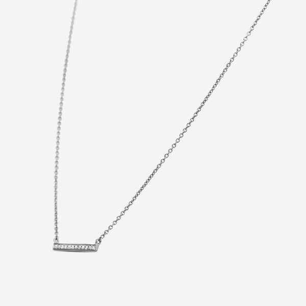 Sydney Evan 14K Blackened Gold Diamond Single Bar Pendant Necklace N29231-B16