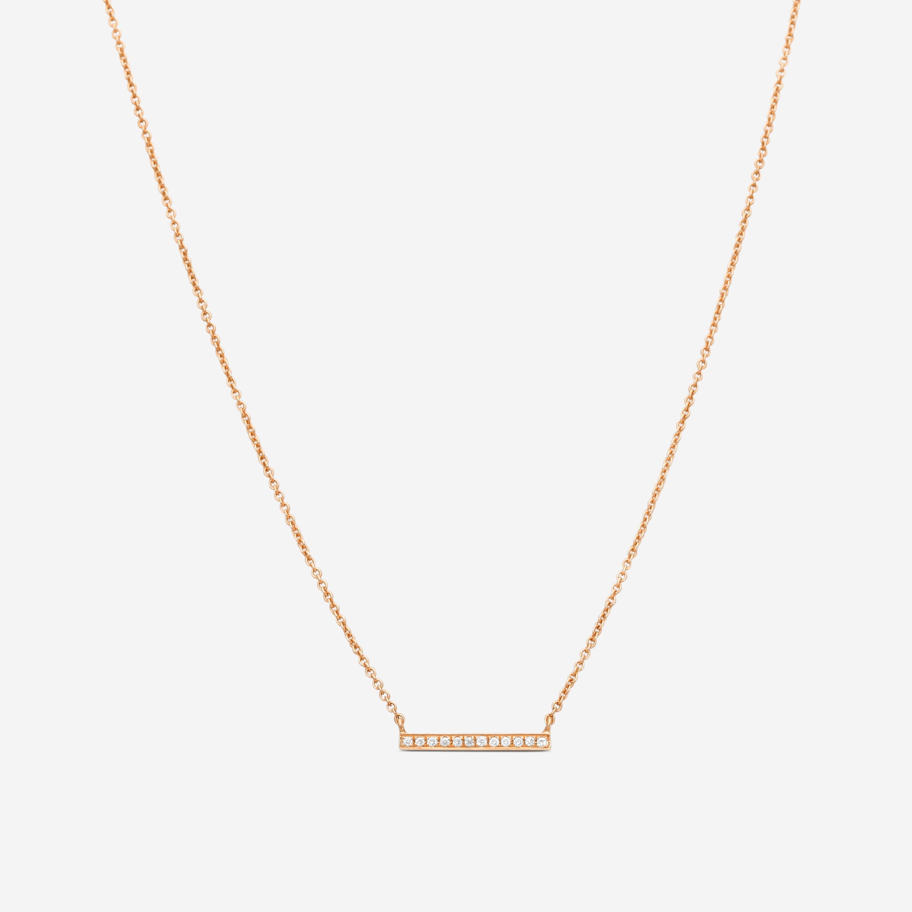 Sydney Evan 14K Rose Gold Diamond Single Bar Pendant Necklace N29231-R18XT