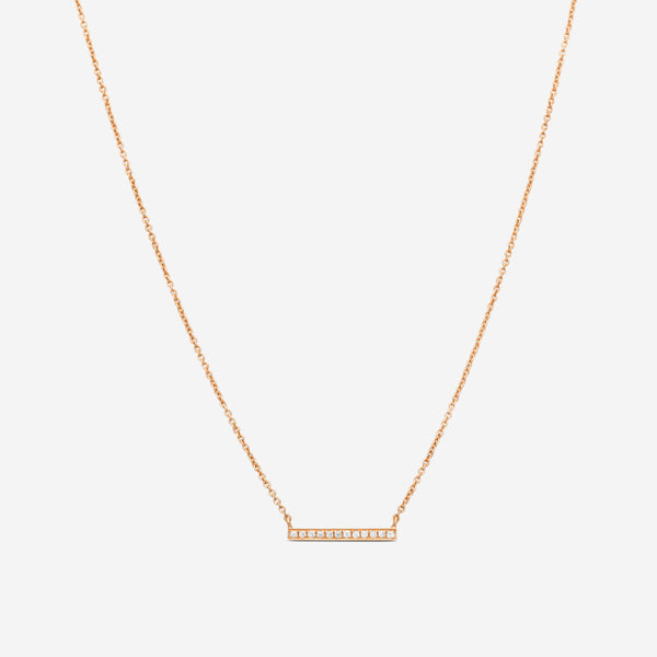 Sydney Evan 14K Rose Gold Diamond Single Bar Pendant Necklace N29231-R18XT