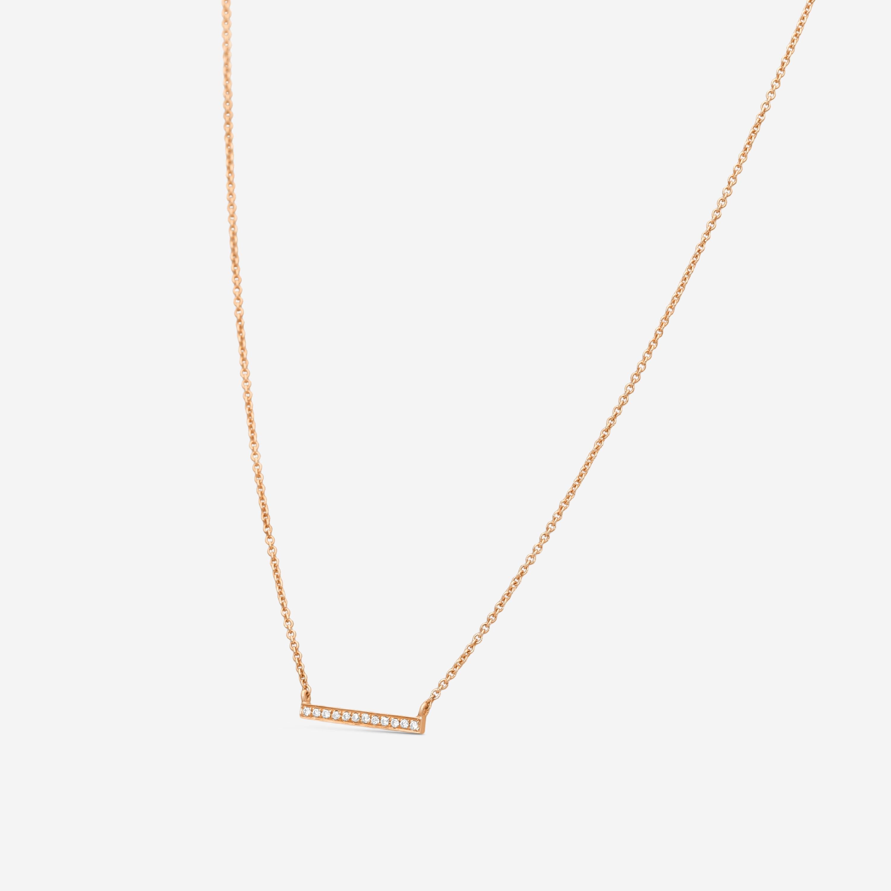 Sydney Evan 14K Rose Gold Diamond Single Bar Pendant Necklace N29231-R18XT