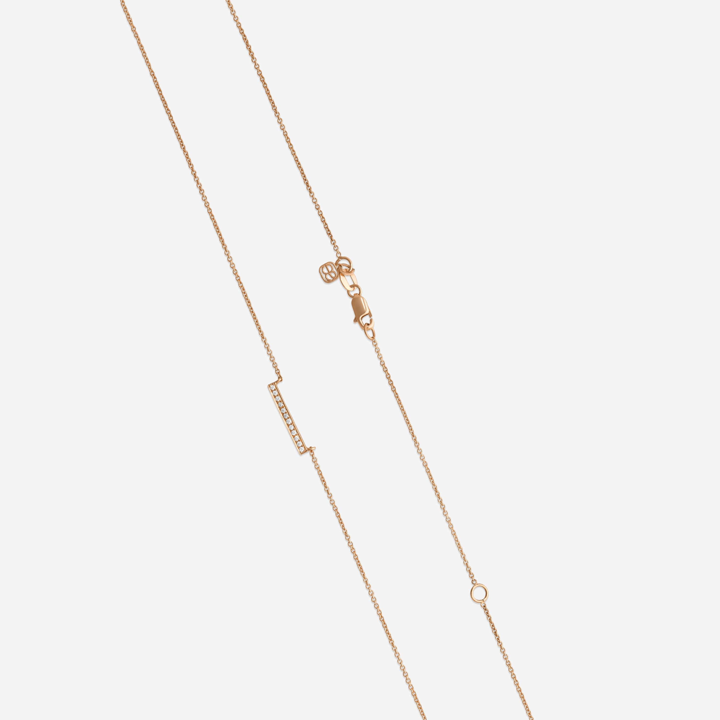 Sydney Evan 14K Rose Gold Diamond Single Bar Pendant Necklace N29231-R18XT