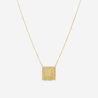 Sydney Evan Fringe Short Bar 14K Yellow Gold Diamond Pendant Tassel Necklace N30688-Y20