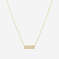 Sydney Evan 14K Yellow Gold Diamond Pavé Rectangle Pendant Necklace N32687-Y16T
