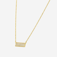 Sydney Evan 14K Yellow Gold Diamond Pavé Rectangle Pendant Necklace N32687-Y16T