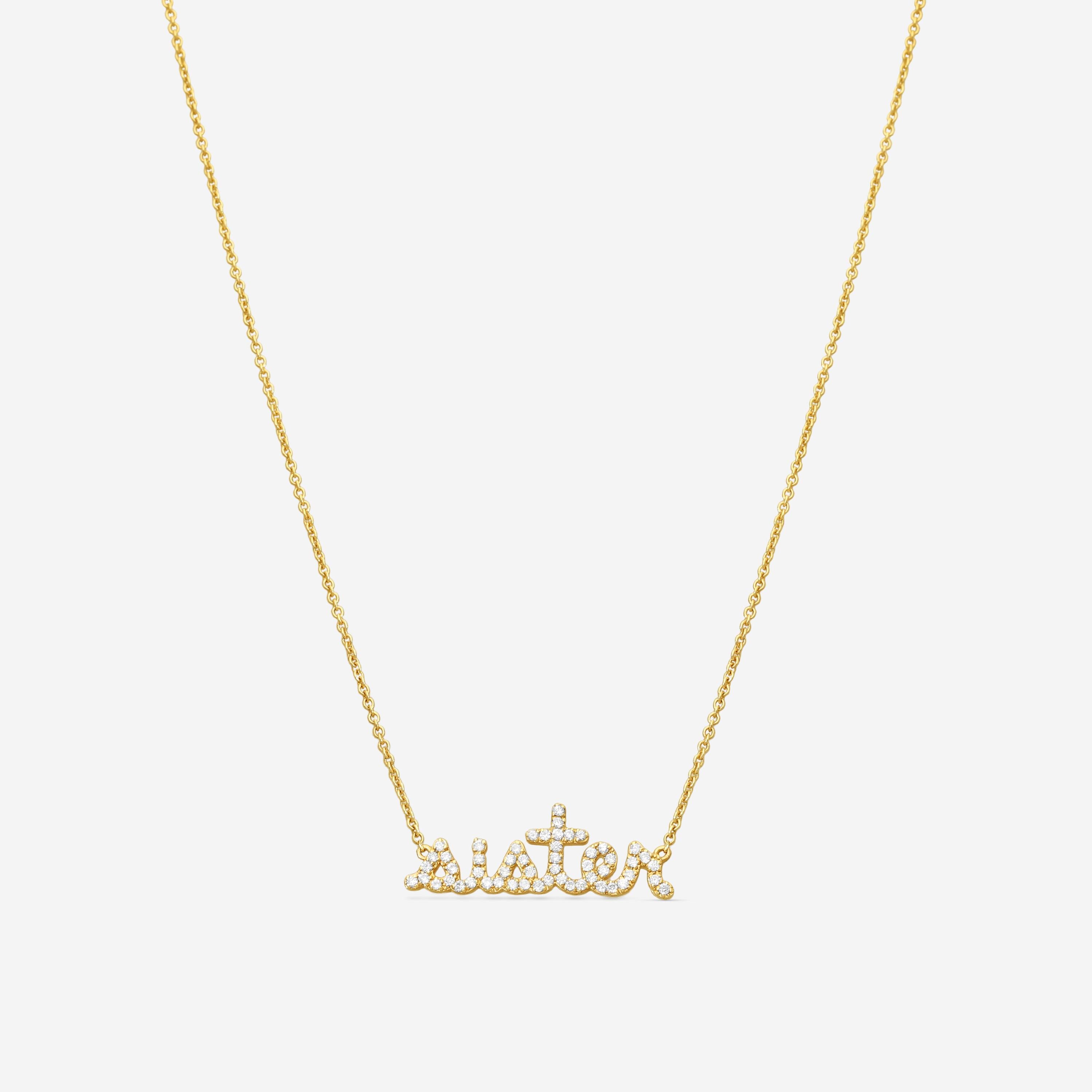 Sydney Evan Sister 14K Yellow Gold Diamond Pendant Necklace N33325-Y16