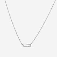 Sydney Evan 14K White Gold Diamond Small Safety Pin Pendant Necklace N35586-W18XT