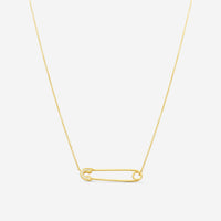 Sydney Evan 14K Yellow Gold Diamond Medium Safety Pin Pendant Necklace N35992-Y18XT