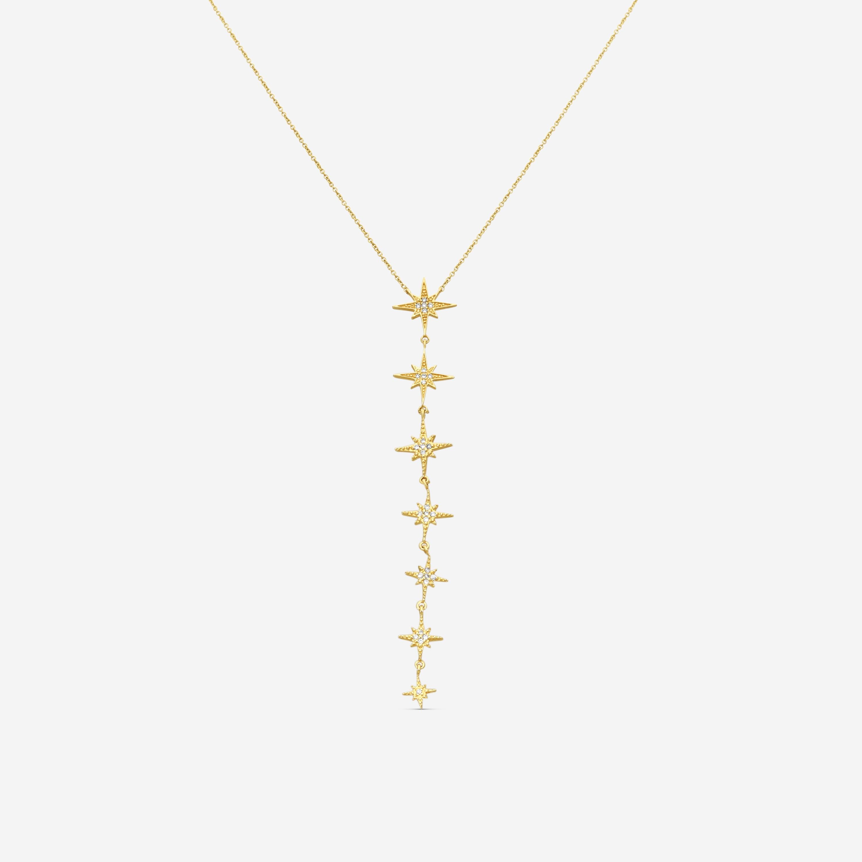 Sydney Evan Starburst 14K Yellow Gold Diamond Pendant Necklace N36040-Y18XT