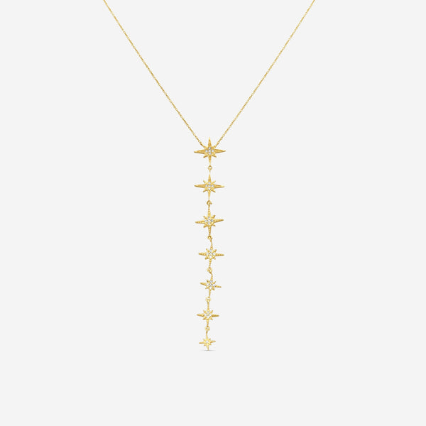 Sydney Evan Starburst 14K Yellow Gold Diamond Pendant Necklace N36040-Y18XT