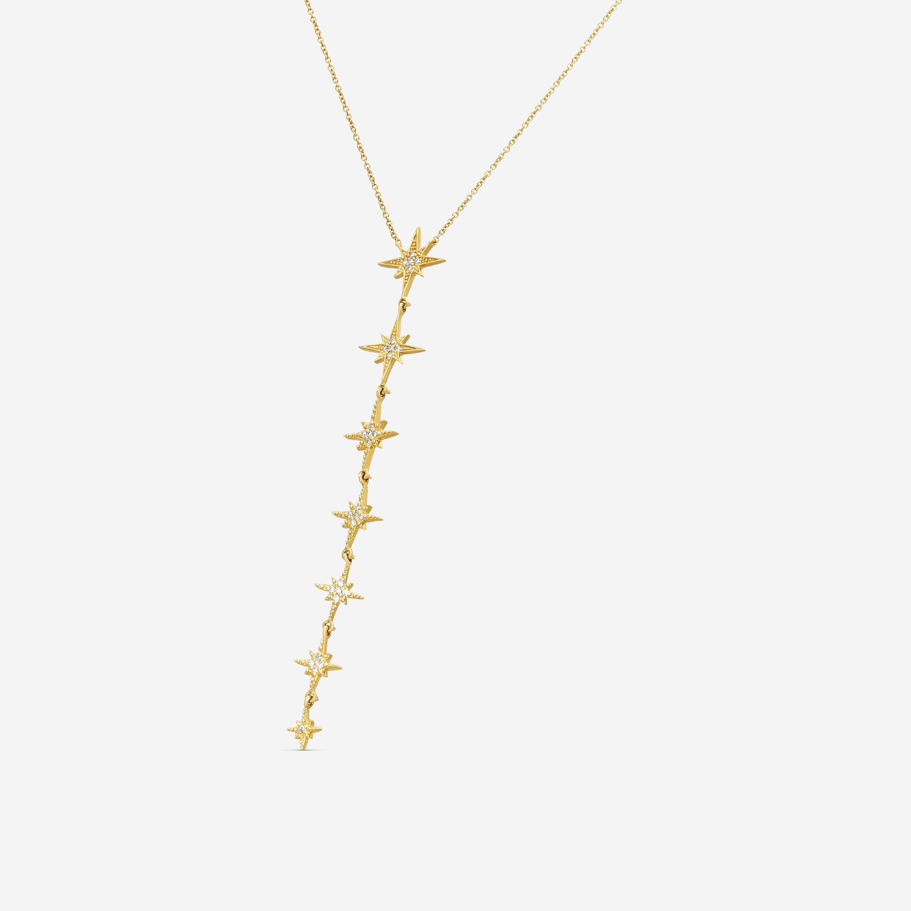 Sydney Evan Starburst 14K Yellow Gold Diamond Pendant Necklace N36040-Y18XT
