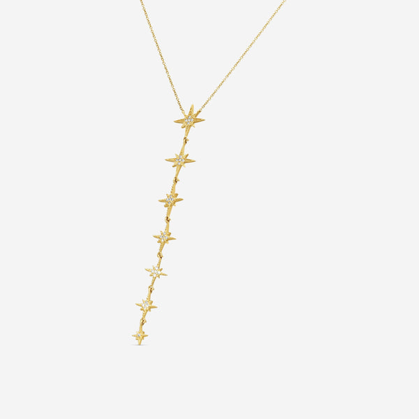 Sydney Evan Starburst 14K Yellow Gold Diamond Pendant Necklace N36040-Y18XT