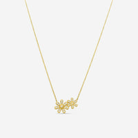 Sydney Evan Double Daisy 14K Yellow Gold Diamond Pendant Necklace N36308-Y18XT
