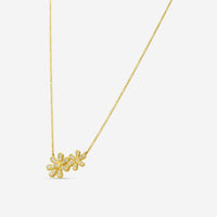 Sydney Evan Double Daisy 14K Yellow Gold Diamond Pendant Necklace N36308-Y18XT