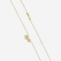 Sydney Evan Double Daisy 14K Yellow Gold Diamond Pendant Necklace N36308-Y18XT