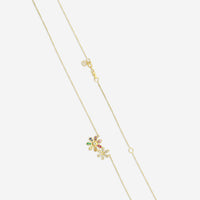 Sydney Evan Rainbow Double Daisy 14K Yellow Gold Diamond and Multi-Gemstone Pendant Necklace N36308MC-Y18XT