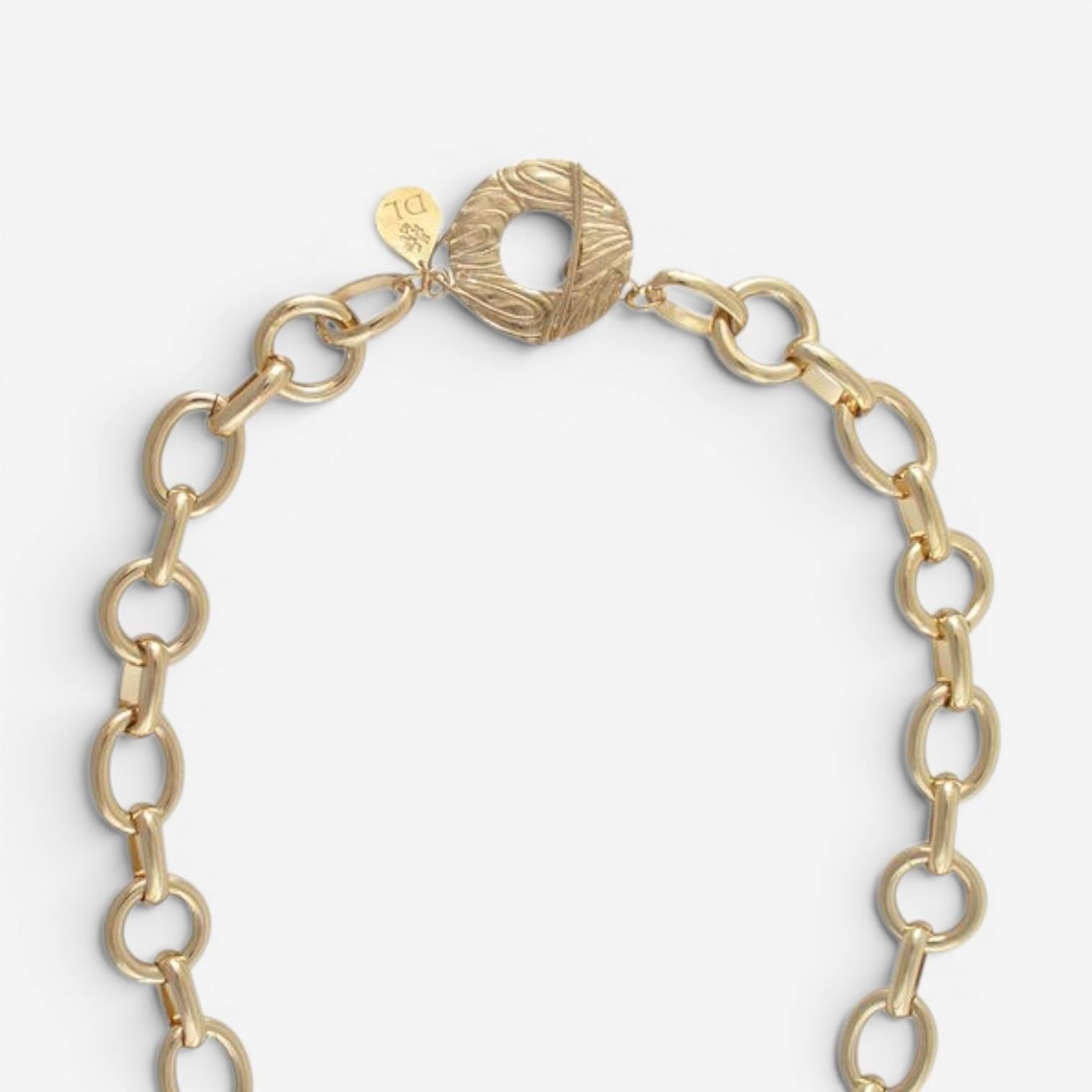Devon Leigh 18K Rose Gold Plated Brass Hematite Pendant Necklace N4758