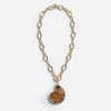 Devon Leigh 24K Yellow Gold Plated Ammolite & Gold Foil Pendant Necklace N4801