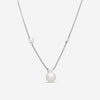 Assael La Feuille Platinum Cultured Pearl & Diamond Pendant Necklace N5042