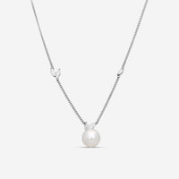 Assael La Feuille Platinum Cultured Pearl & Diamond Pendant Necklace N5042