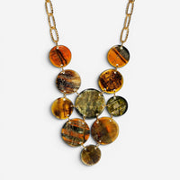 Devon Leigh Buffalo Horn 24K Yellow Gold Plated Brass Bib Necklace N5778-A