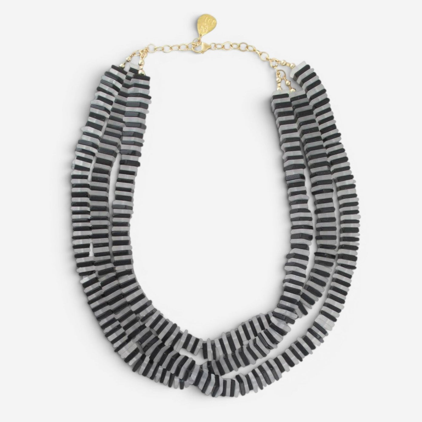 Devon Leigh 14K Yellow Gold Black Onyx Multi Strand Necklace N5966
